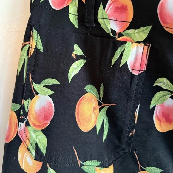 Anthropologie Maeve Black/ peaches Women's Pants size 25 - Picture 8 of 8